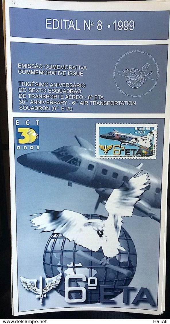 Brochure Brazil Edital 1999 08 Air Transport Squadron Without Stamp - Storia Postale