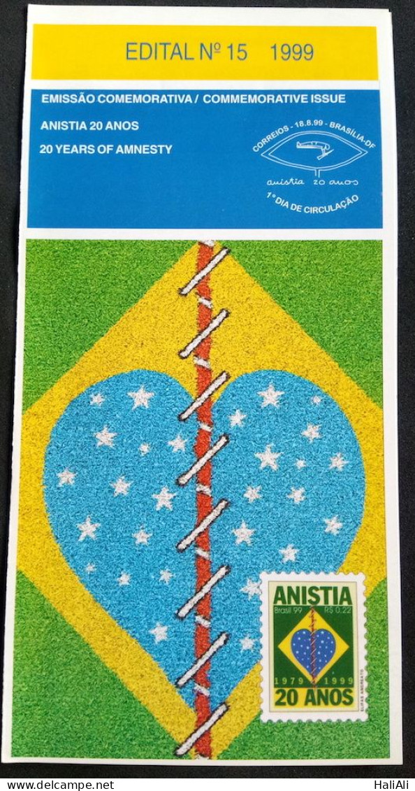 Brochure Brazil Edital 1999 15 Amnesty Without Stamp - Covers & Documents