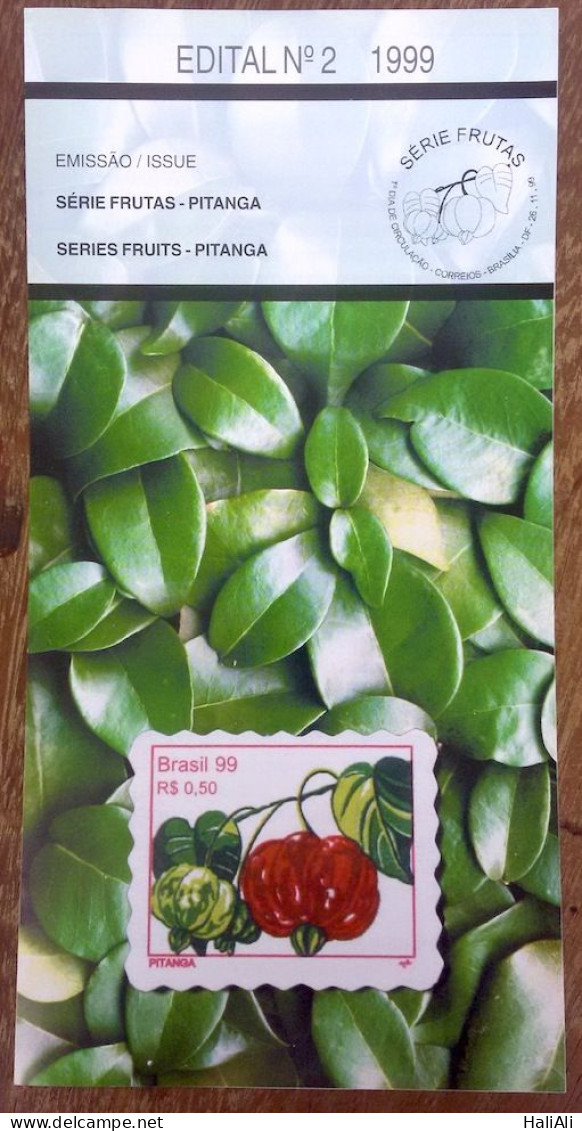 Brochure Brazil Edital 1999 02 Pitanga Fruit Without Stamp - Storia Postale