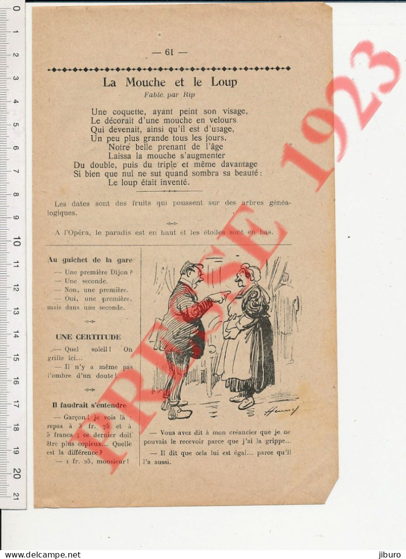 Doc 1923 Olorimes Jean Goudezki Alphonse Allais Jules Lemaître + Mouche En Velours Sur Visage Femme Coquette Loup Masque - Ohne Zuordnung