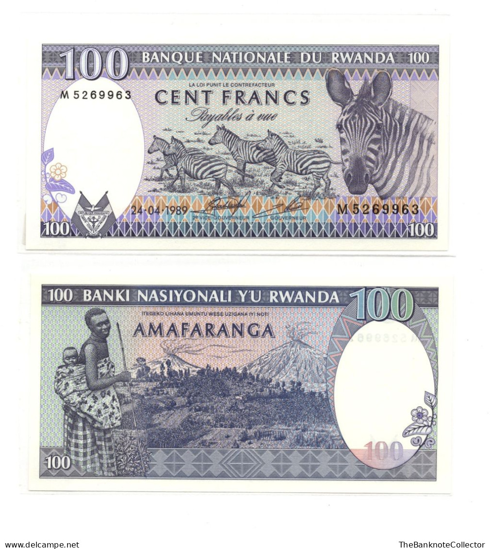 Rwanda 100 Francs 1989  P-16 UNC - Rwanda