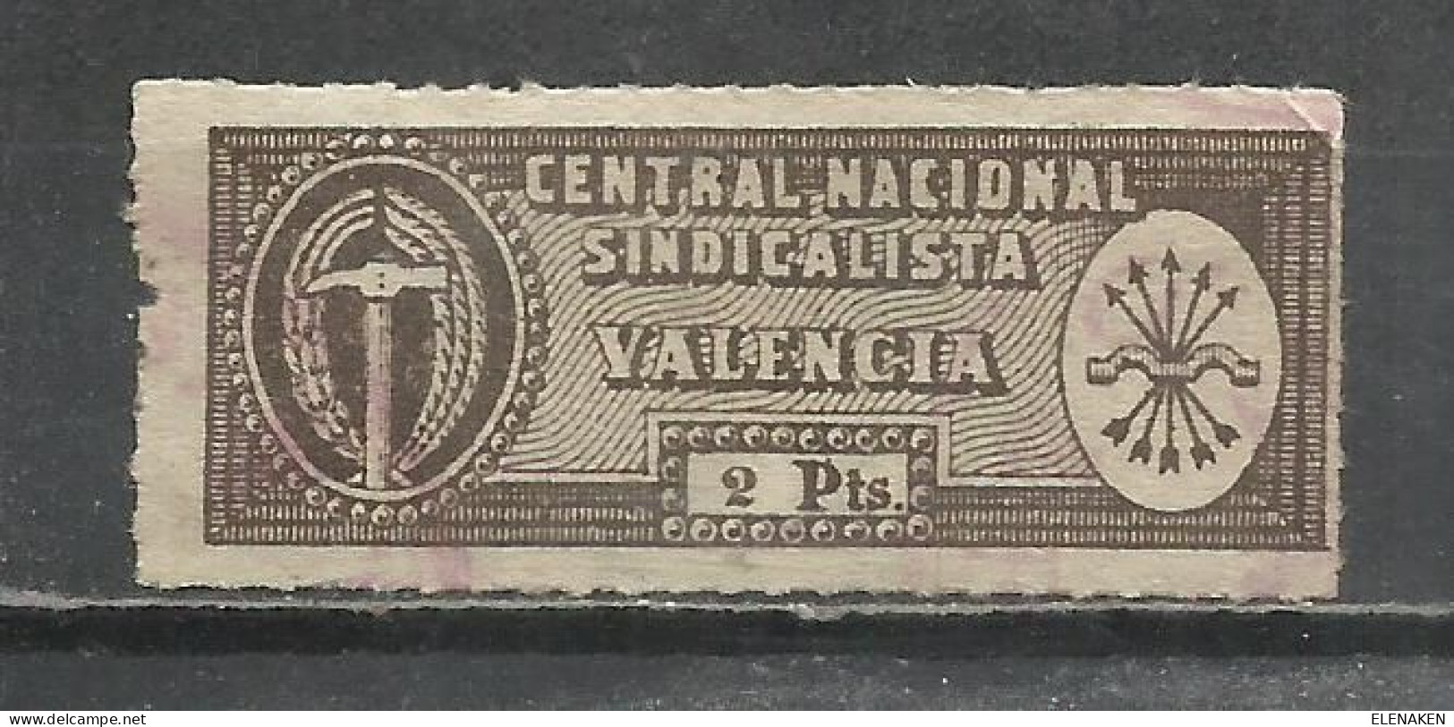 7530-SELLO FALANGE SINDICATO CNS FALANGE LOCAL VALENCIA.SPAIN CIVIL WAR. - Vignetten Van De Burgeroorlog