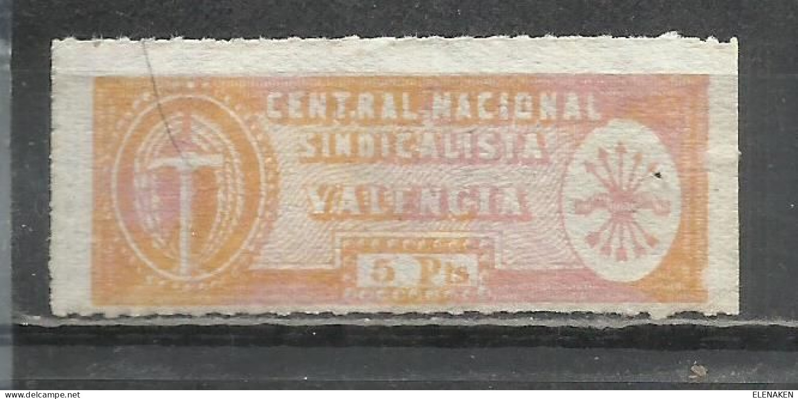 7530D-SELLO FALANGE SINDICATO CNS FALANGE LOCAL VALENCIA.SPAIN CIVIL WAR. - Spanish Civil War Labels