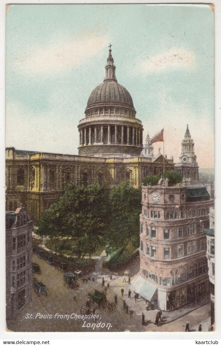 St. Paul's From Cheapside, London - (England, U.K.) - 1905 - St. Paul's Cathedral