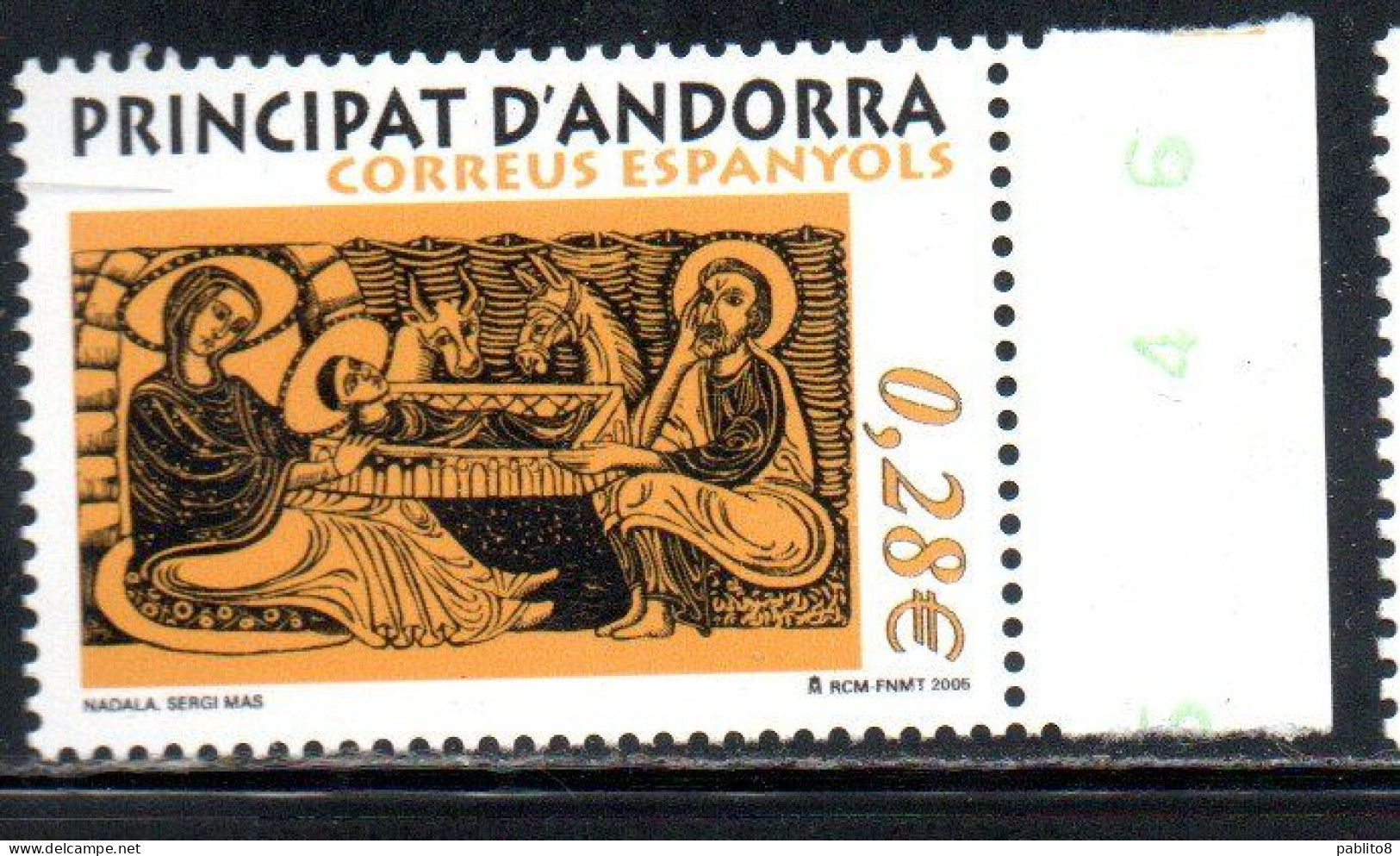 ANDORRE PRINCIPAT ANDORRA 2005 CHRISTMAS NATALE NOEL WEIHNACHTEN NAVIDAD 28c MNH - Unused Stamps