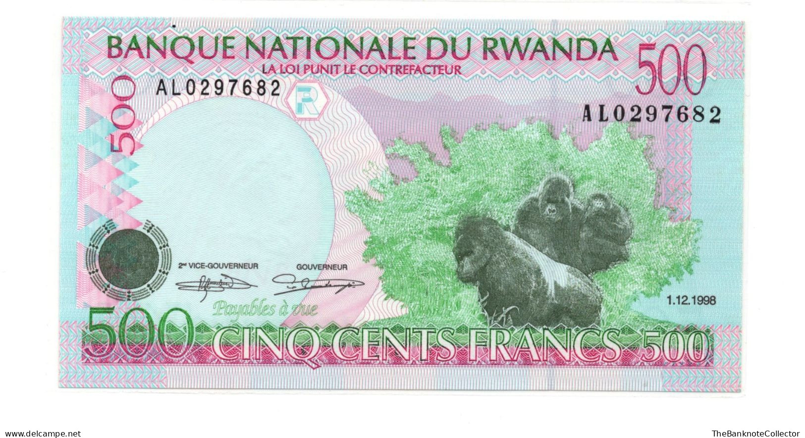 Rwanda 500 Francs 1998 P-26 UNC - Ruanda