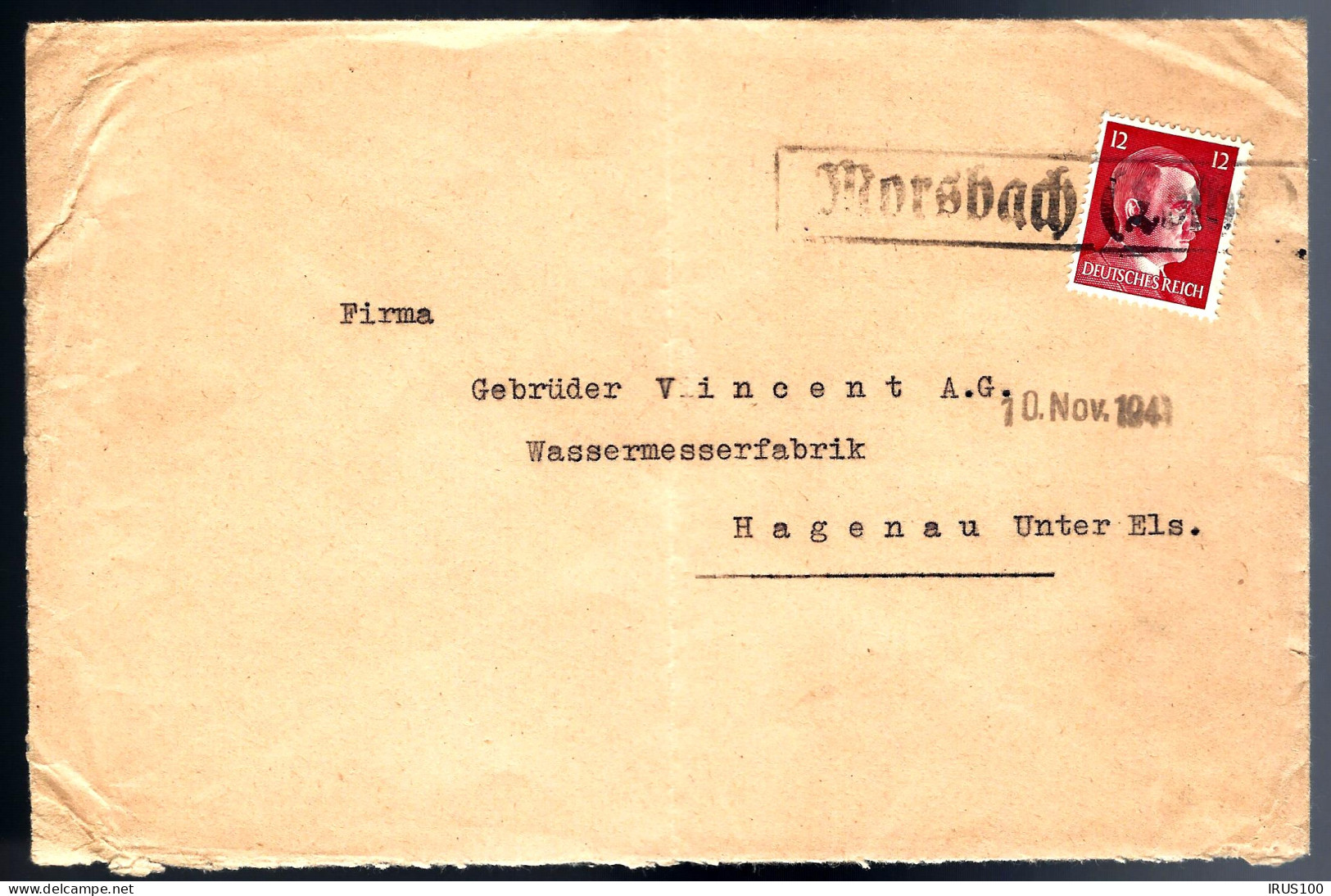 LETTRE AVEC CACHET LINÉAIRE DE MORSBACH LOTHRINGEN - NOVEMBRE 41 -  - Andere & Zonder Classificatie