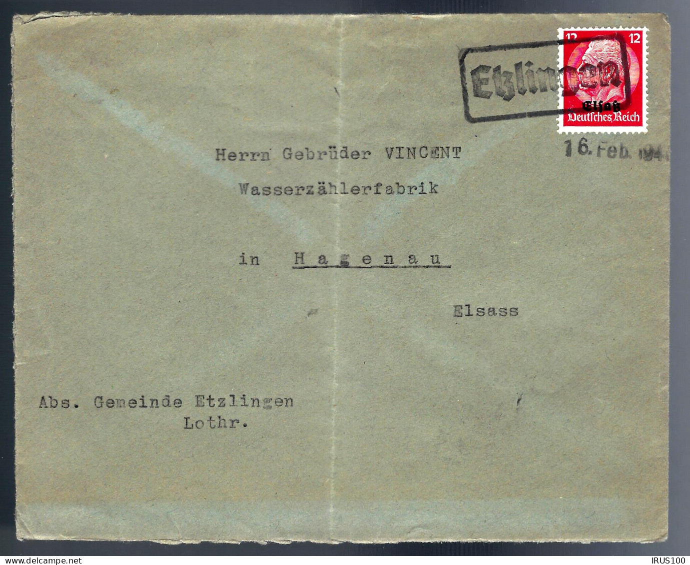 LETTRE AVEC CACHET LINÉAIRE D'ETZLINGEN (ETZLING) MOSELLE AVEC AFFRANCHISSEMENT ELSAß - Other & Unclassified