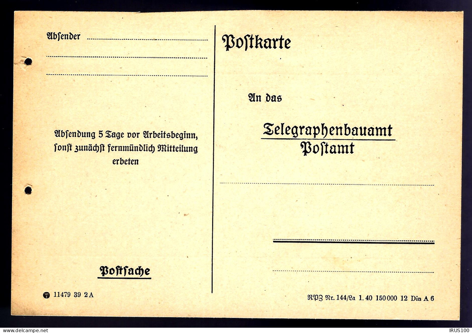 TELEGRAPHENBAUAMT - POSTAMT -  - Post