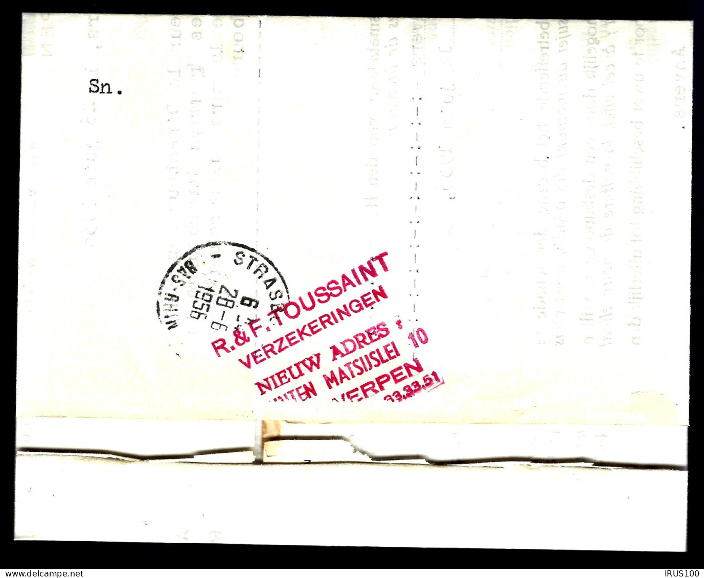 RECOMMANDÉ D'ANVERS - 1956 - POUR STRASBOURG - Storia Postale