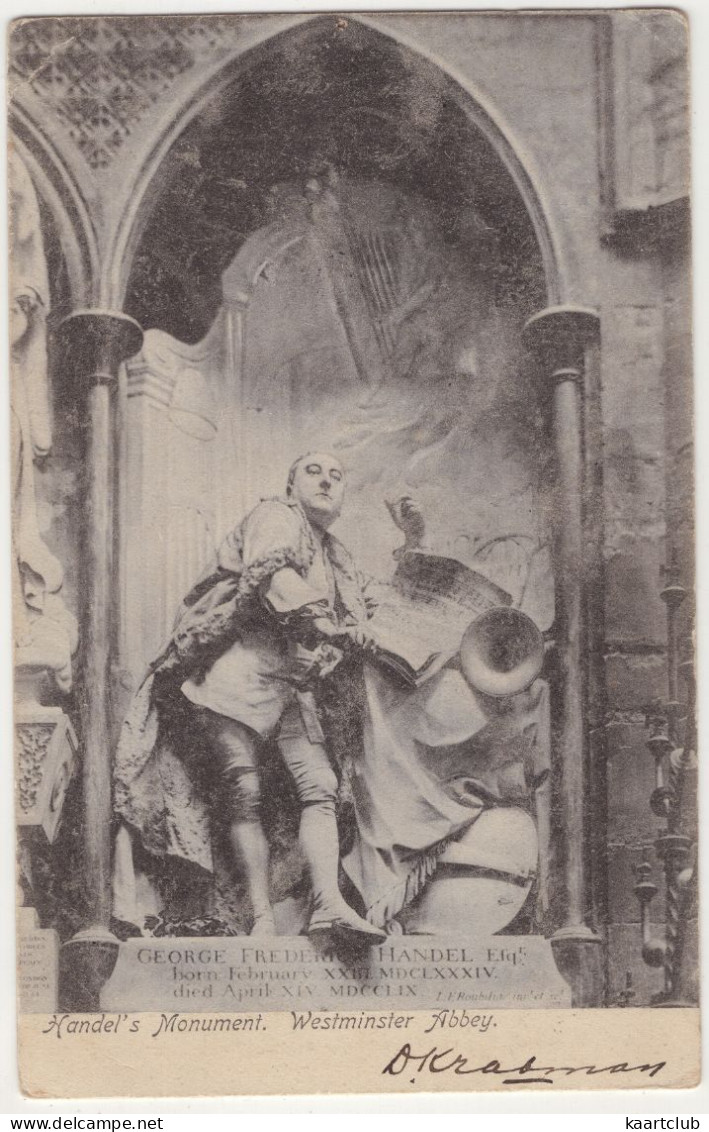 Handel's Monument. Westminster Abbey - (London, England, U.K.) - 1905 - Westminster Abbey