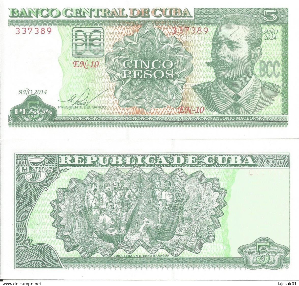 Cuba 5 Pesos 2014. UNC - Cuba