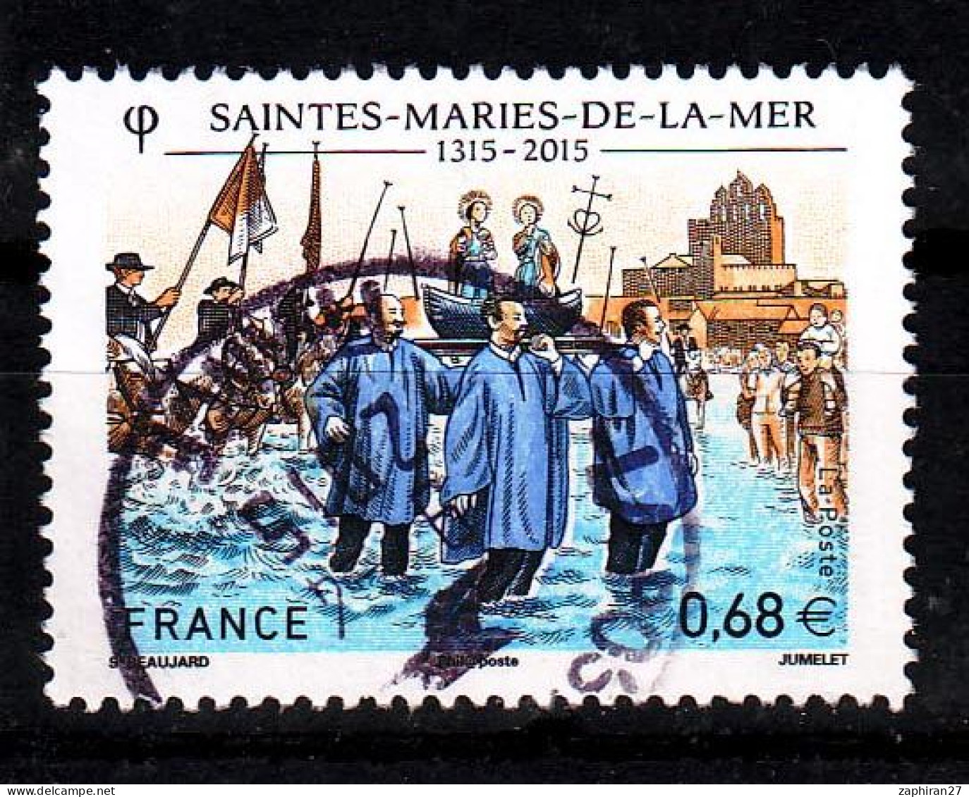 2015 N 4937 SAINTES MARIE DE LA MER OBLITERE CACHET ROND #234# - Gebruikt