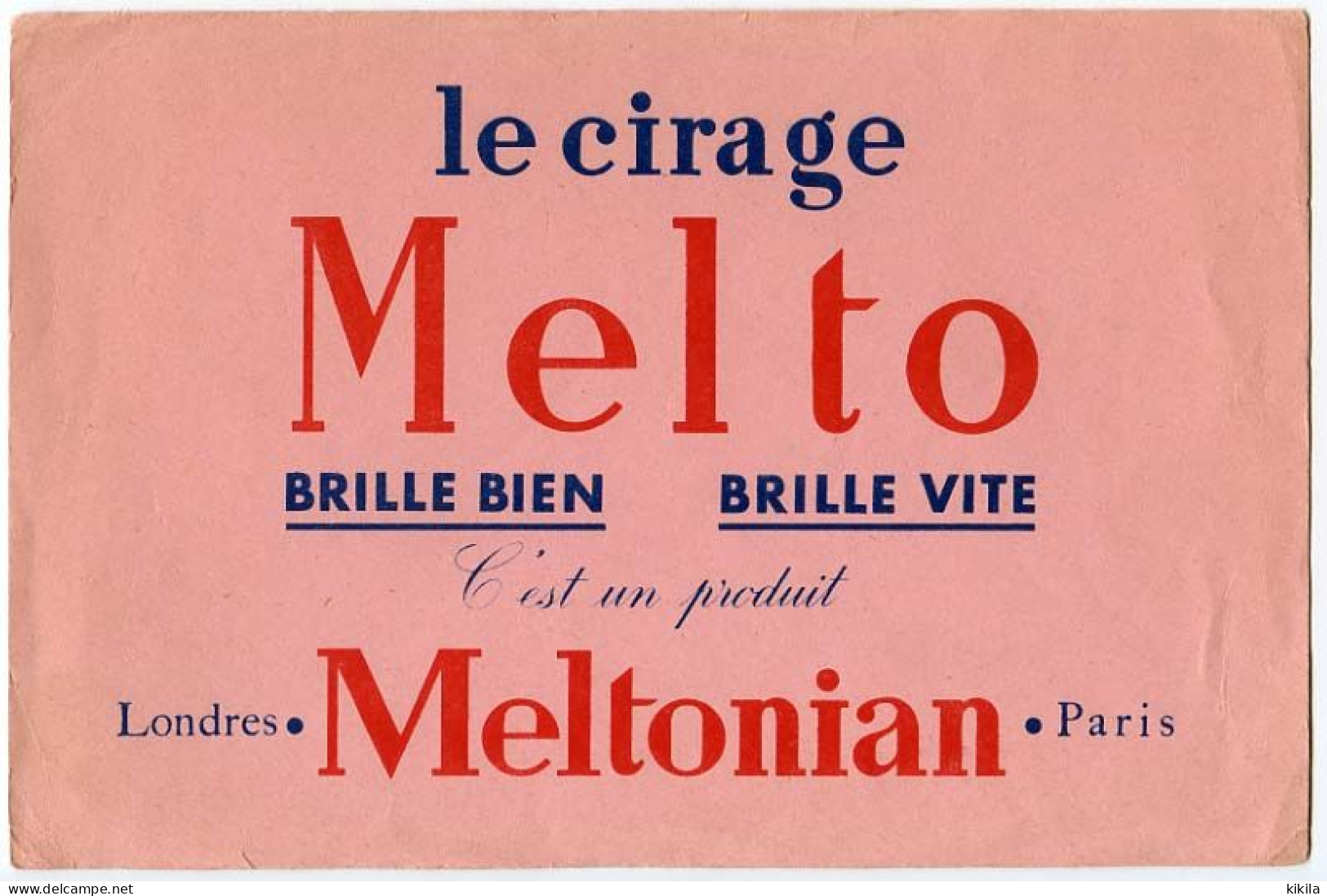 Buvard  20.8 X 13.5   Cirage MELTO  Produit Meltonian  Londres Paris - Scarpe