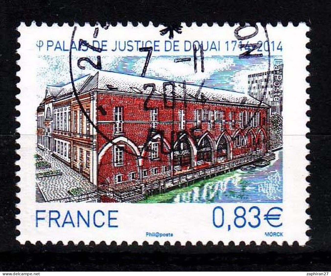 2014 N 4902 PALAIS DE JUSTICE DOUAI OBLITERE CACHET ROND 7-11-2014#234# - Usati