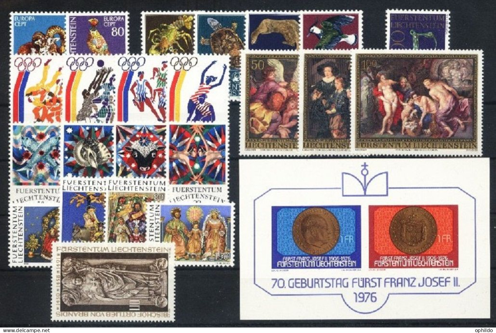 Liechtenstein   Année Complète 1976   * *  TB - Annate Complete