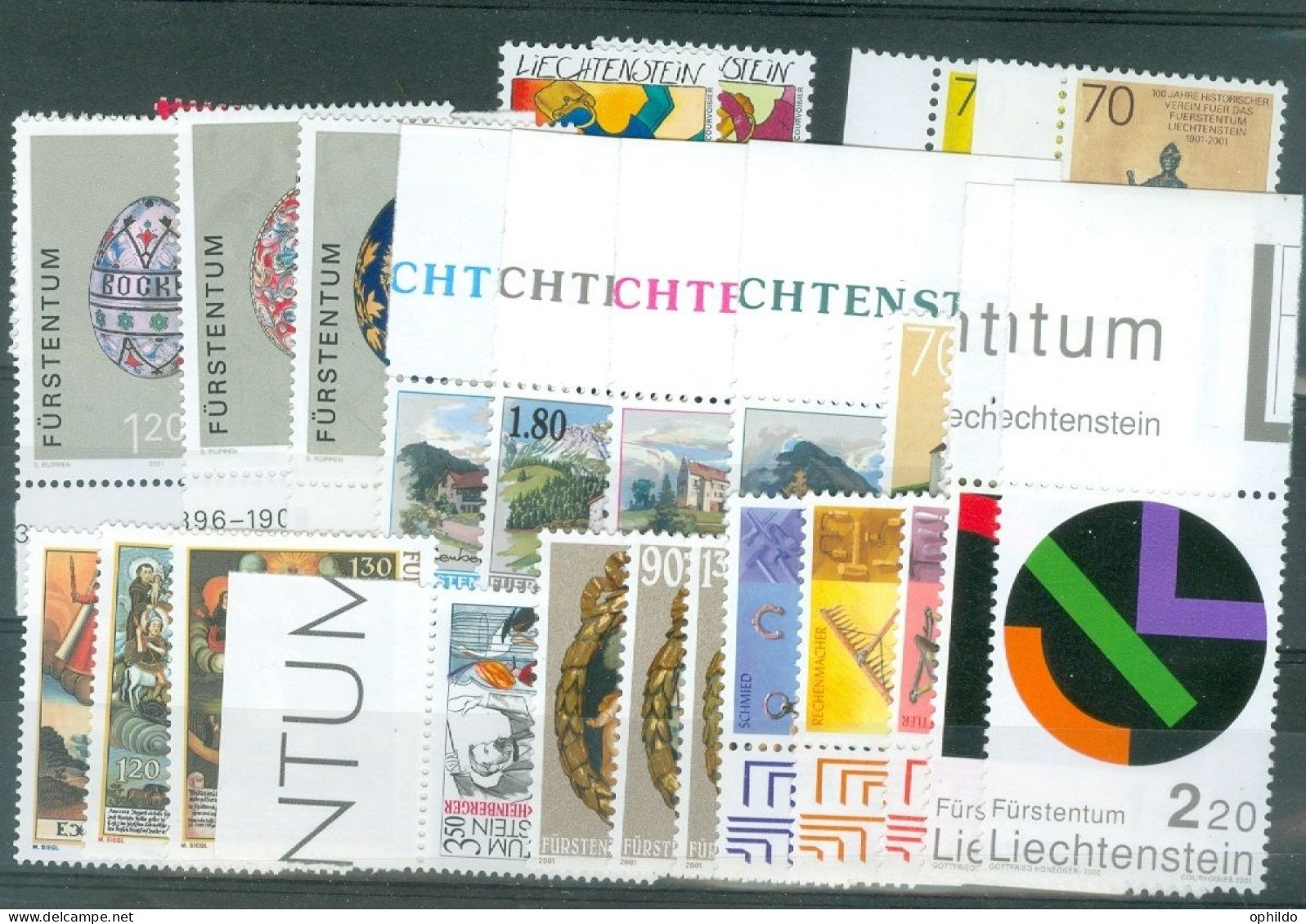 Liechtenstein   Année Complète 2001  * *  Quasi TB  Voir Scan Et Description   - Full Years