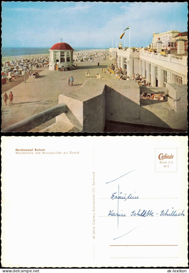 Ansichtskarte Borkum Wandelhalle Und Musikpavillon Am Nordsee Strand 1960 - Borkum