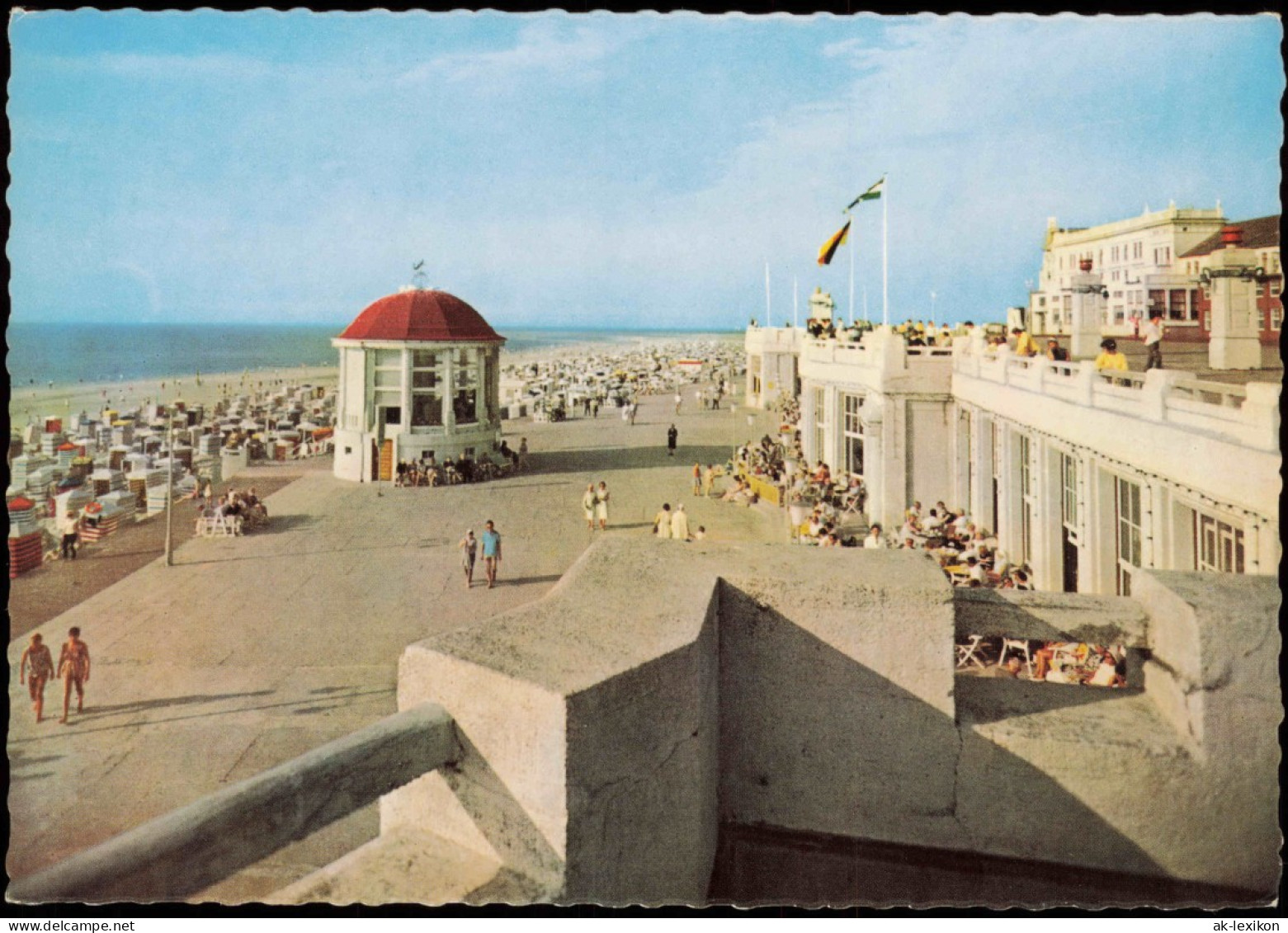 Ansichtskarte Borkum Wandelhalle Und Musikpavillon Am Nordsee Strand 1960 - Borkum