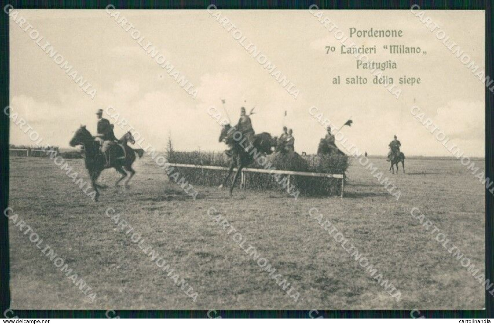 Pordenone Città Militari Lancieri Cavalleria Cartolina QZ8874 - Pordenone