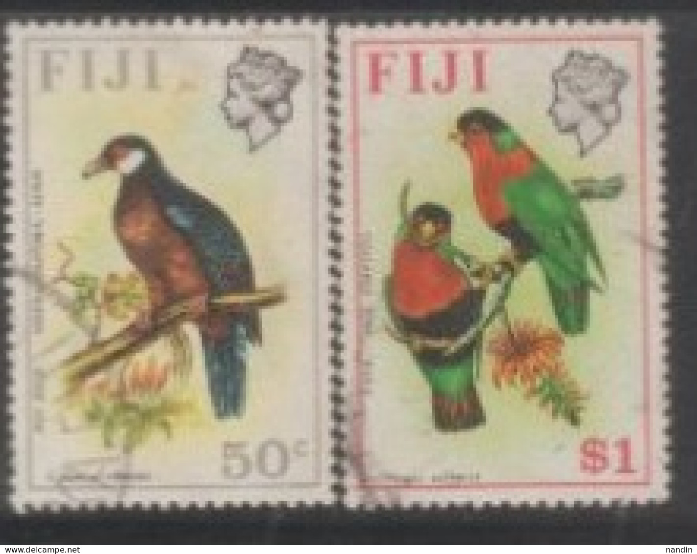 1971 FIJI USED STAMP   ON BIRDS/Columba Vitinensis,Phigys Solitarius/Pigeons,Parrots - Eagles & Birds Of Prey