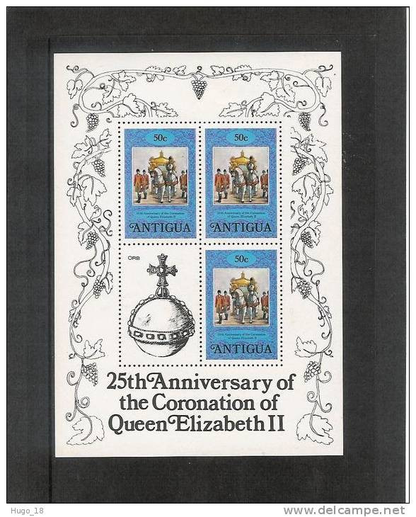 1953 -1978: 25th Anniversary Of The Coronation  Antigua - Antigua Y Barbuda (1981-...)