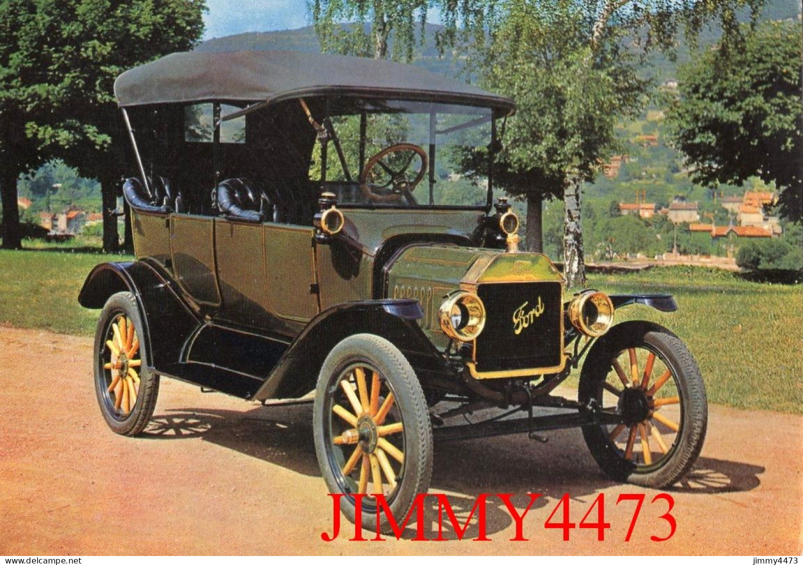 CPM - FORD T 1915 - Torpédo 4 Places Avec Capote - Moteur 4 Cylindres - 14 CV + Texte Au Dos - Voitures De Tourisme