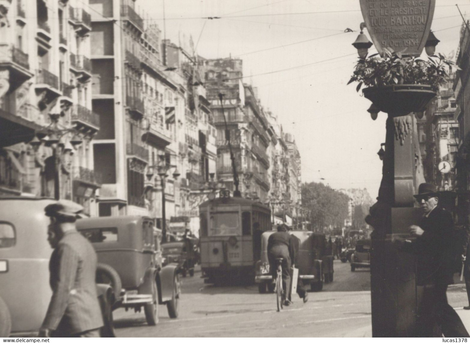 13 / MARSEILLE / LA CANEBIERE / TRAMWAY / TRES BELLE ET GRANDE PHOTO ORIGINALE 18 X 14 / 1940 - Canebière, Centro