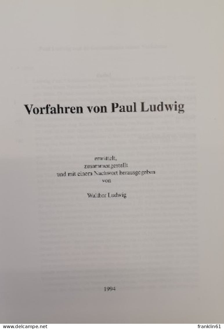 Vorfahren Von Paul Ludwig, - 4. 1789-1914