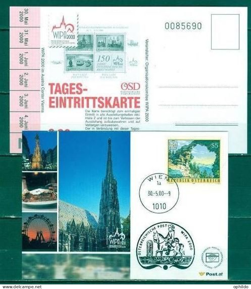 Autriche Entrée Wipa 2000 + Carte Postale Commémo TB - Lettres & Documents