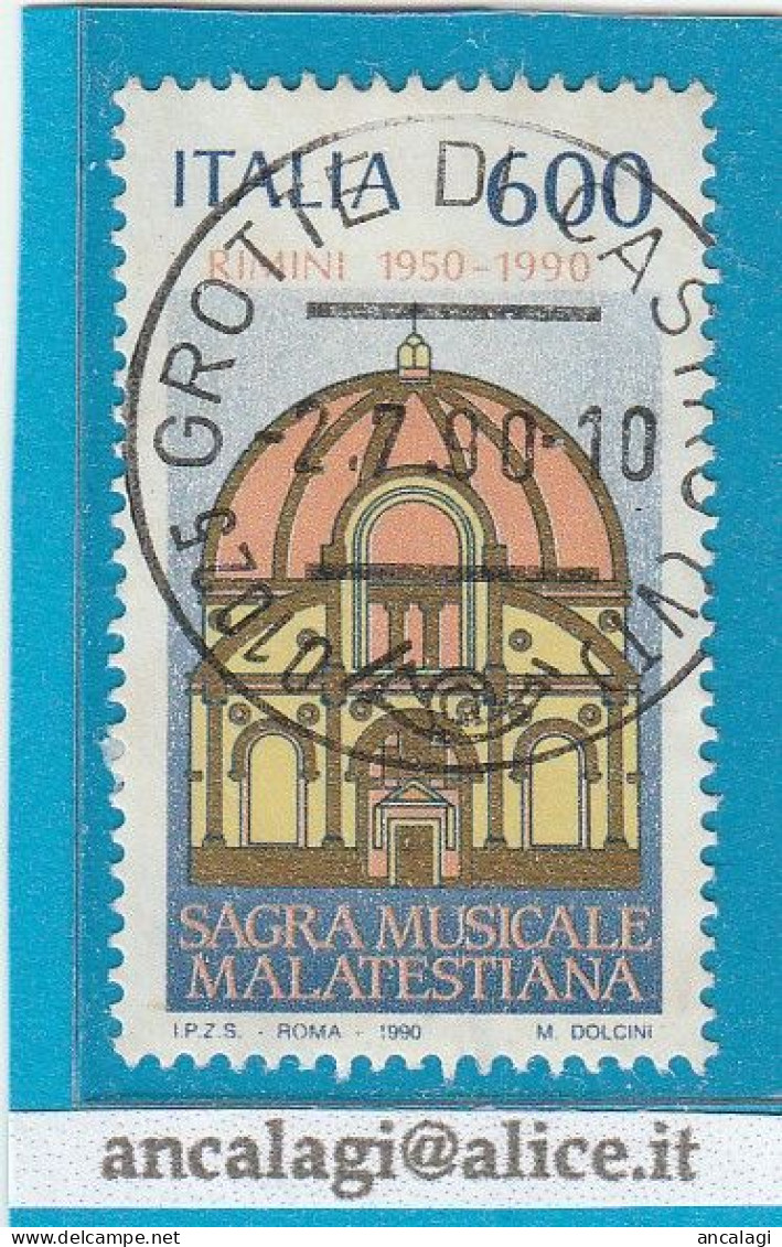 USATI ITALIA 1990 - Ref.0608 "SAGRA MUSICALE MALATESTIANA" 1 Val. - - 1981-90: Usati