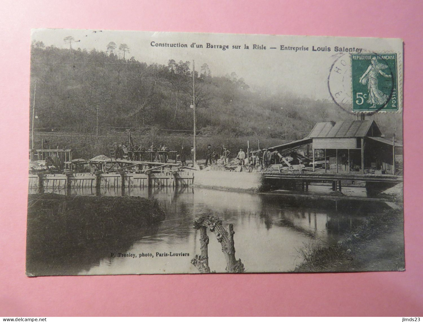 CONSTRUCTION D'UN BARRAGE SUR LA RISLE, EURE, ENTREPRISE LOUIS SALENTEY, CPA - Autres & Non Classés