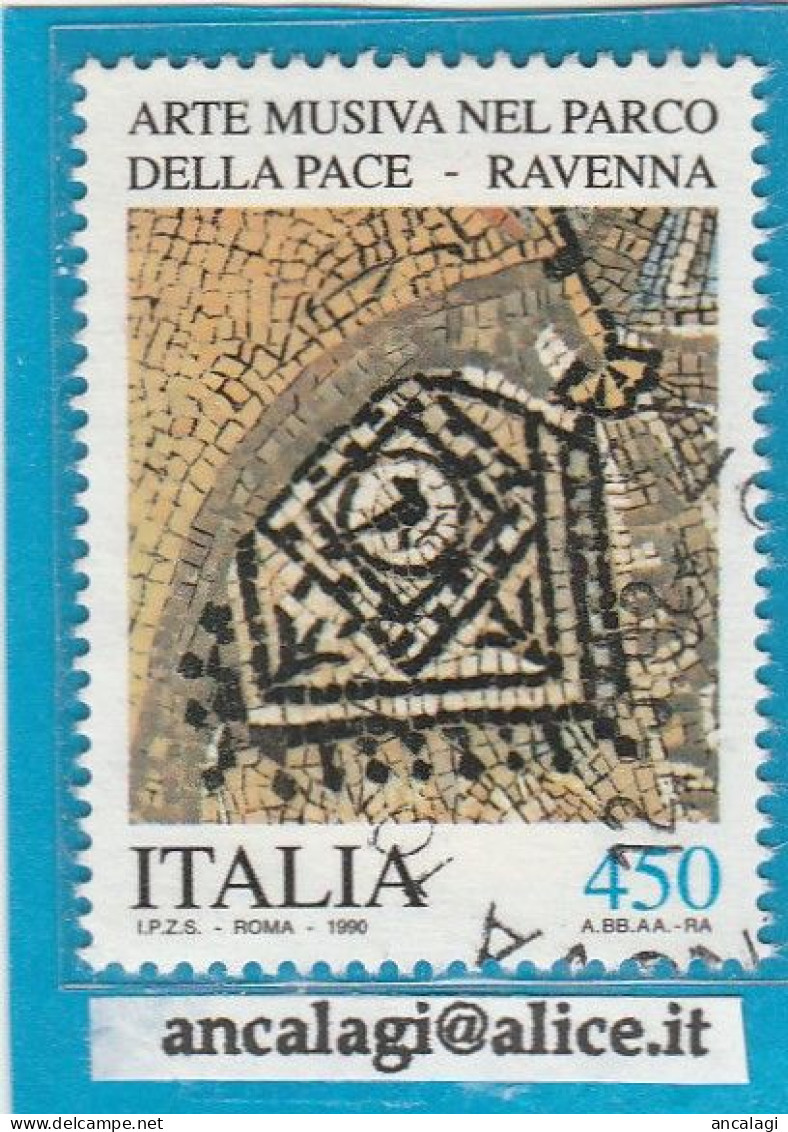 USATI ITALIA 1990 - Ref.0609 "ARTE MUSIVA, RAVENNA" 1 Val. - - 1981-90: Gebraucht