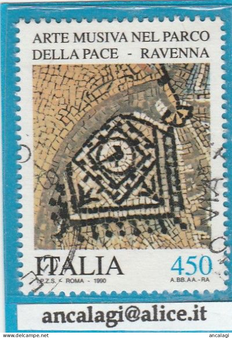 USATI ITALIA 1990 - Ref.0609A "ARTE MUSIVA, RAVENNA" 1 Val. - - 1981-90: Gebraucht