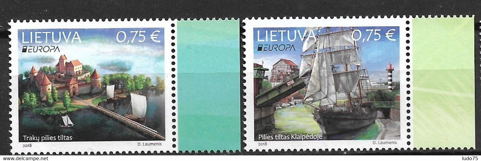 LITUANIE LITHUANIA LITAUEN EUROPA CEPT 2018 Serie/set Mint/neuve - 2018