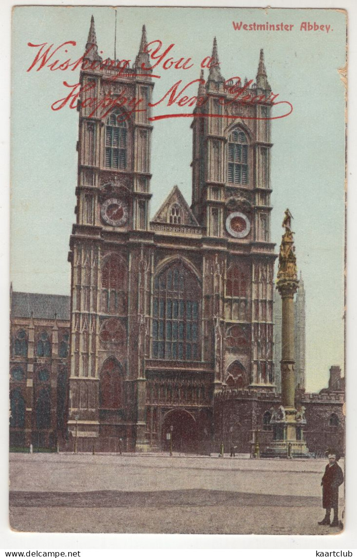 Westminster Abbey - 'Wishing You A Happy New Year' - (London, England, U.K.)  - 1905 - Westminster Abbey