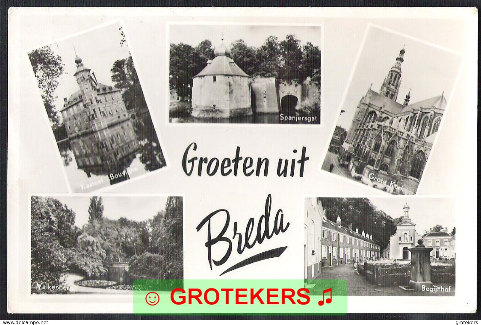 BREDA Groeten Uit 5-luik Van Originele Ansichtkaarten 1951 - Breda