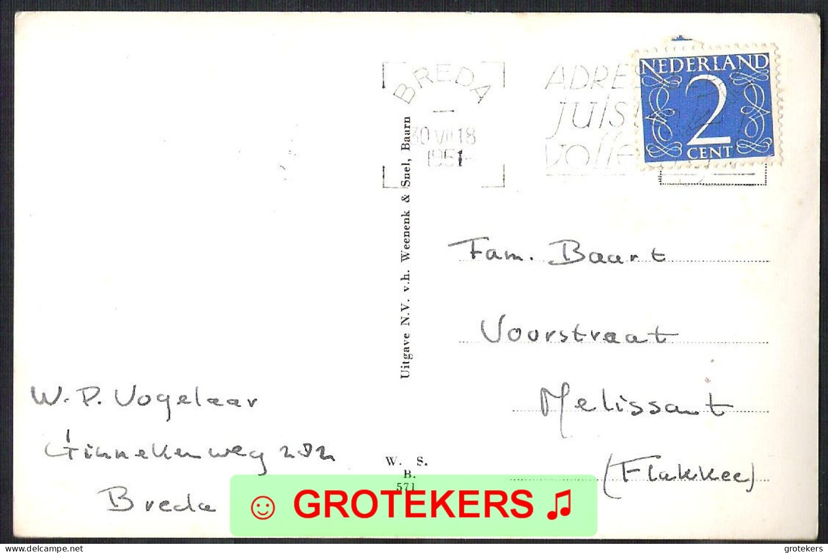 BREDA Groeten Uit 5-luik Van Originele Ansichtkaarten 1951 - Breda