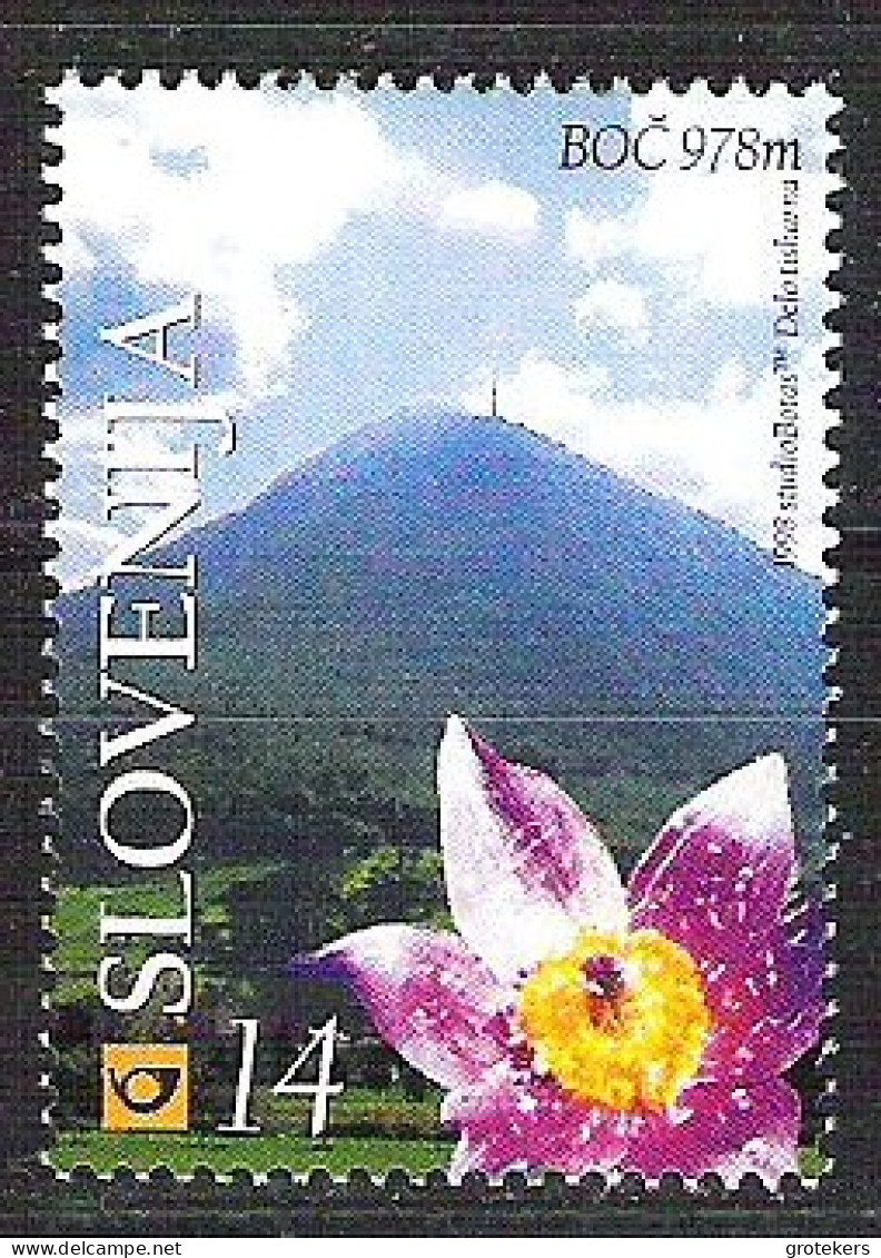 SLOVENIJA Flower And The Mountain Boc On Stamp And Color Sheet  ** - Slovénie