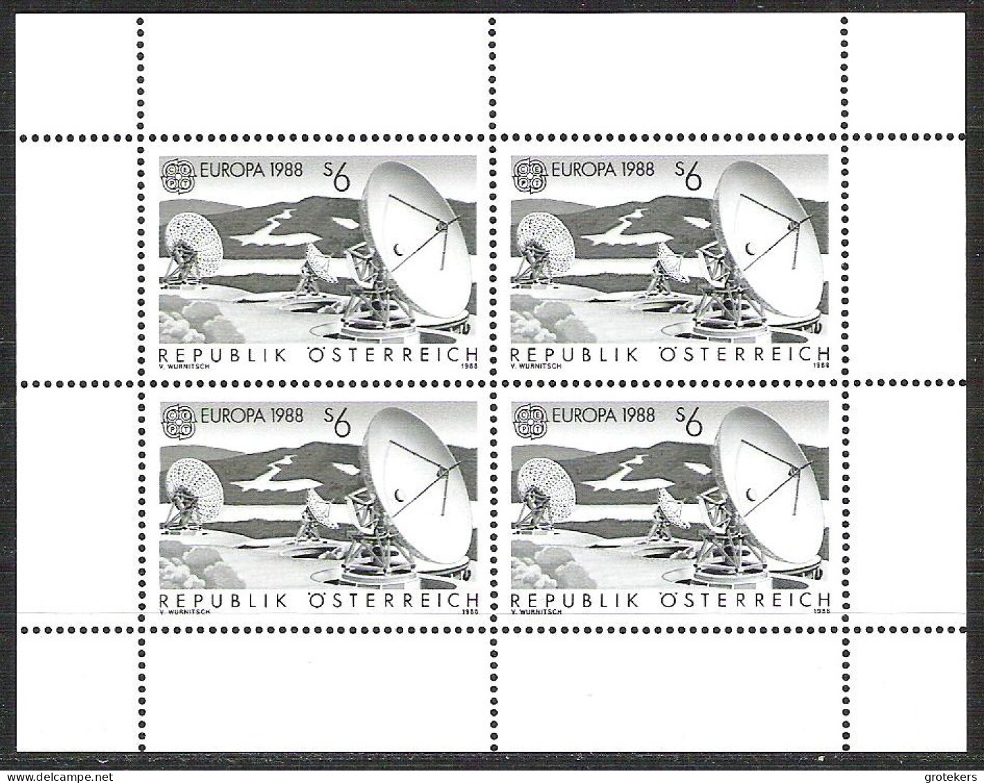 AUSTRIA Gedenkblatt Michel 9    1988 Briefmarkenausstellung Trilaterale’88 Salzburg - Blocs & Hojas