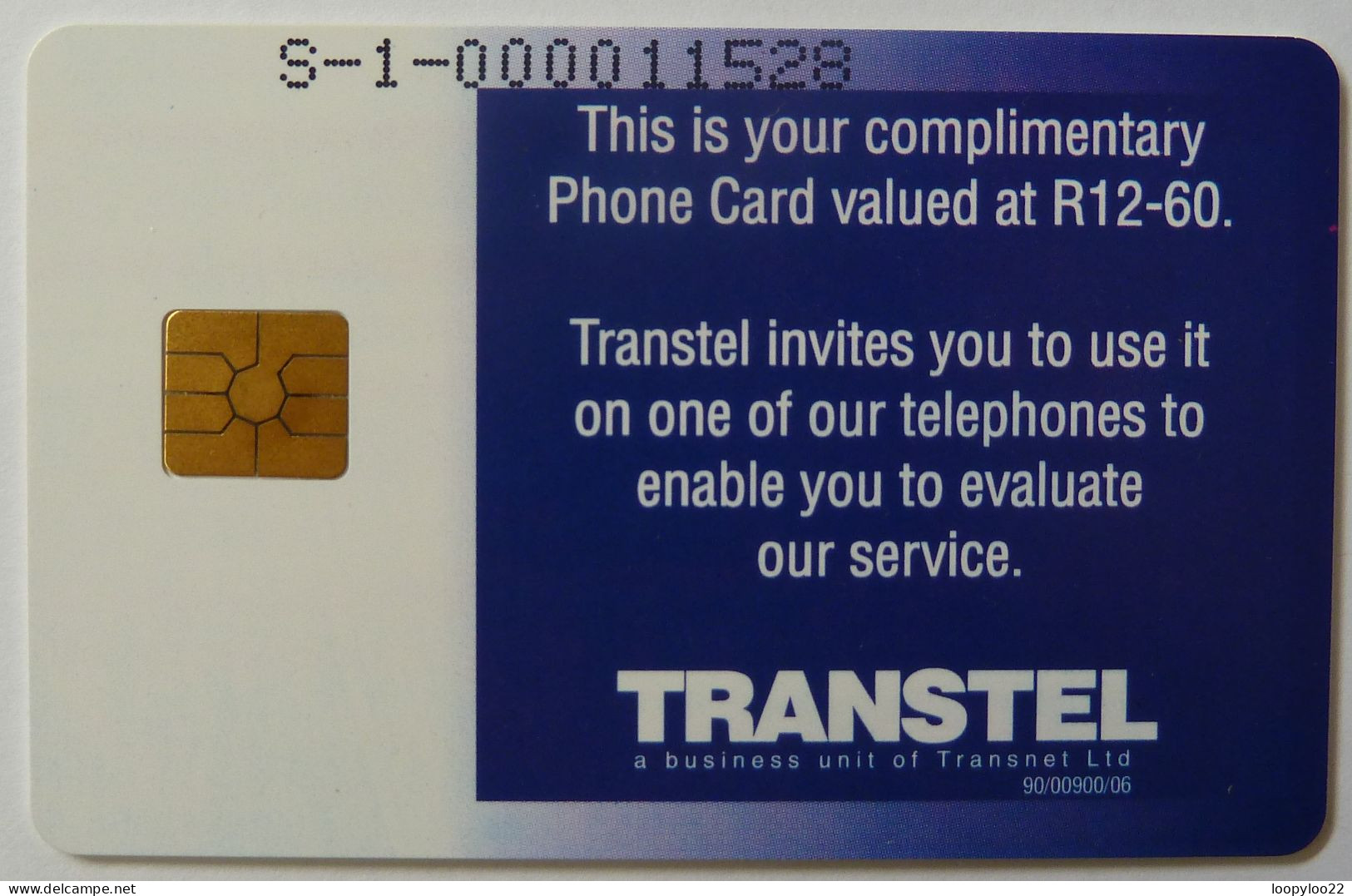 SOUTH AFRICA - Chip - Complimentary - Transtel - S1 Control - 63ex - RRR - South Africa