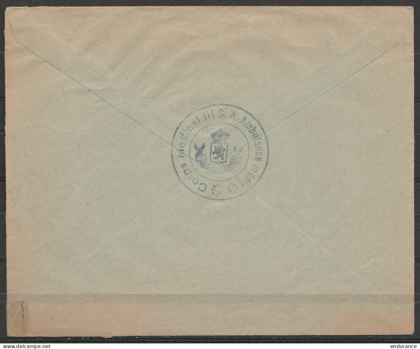 L. En S.M. (Service Militaire) Franchise - Càd POSTES MILITAIRES BELGIQUE 9/1 II 1940 - Griffe "C.MED.III C.A./Amb.Méd." - Cartas & Documentos