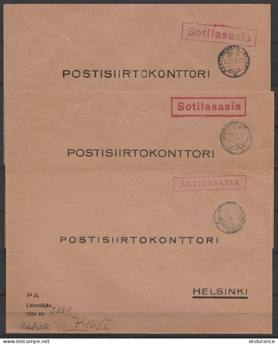 Finlande - 5 Lettres Poste Militaire - Postisiirtokonttori Bureaux De Campagne - 1942 (Feldpost) - Militair