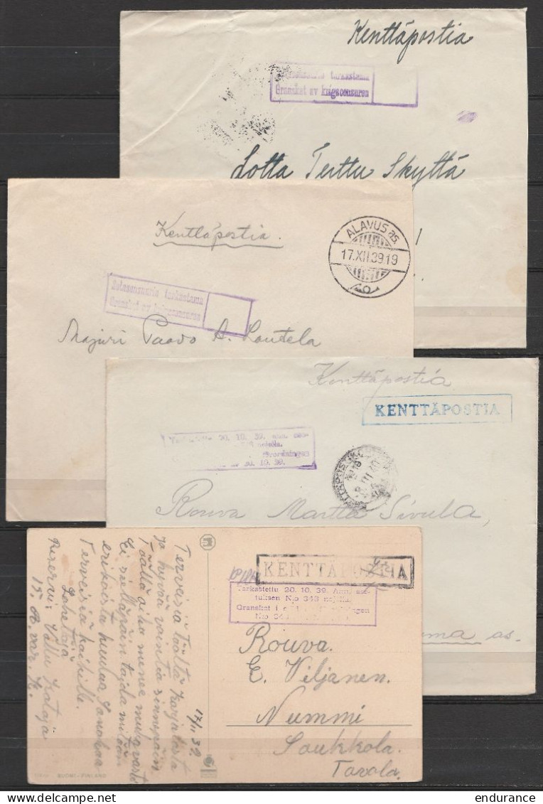 Finlande - 30 Lettres & Carte Poste Militaire - Postisiirtokonttori Bureaux De Campagne Divers - 1939-43 (Feldpost) - Militares