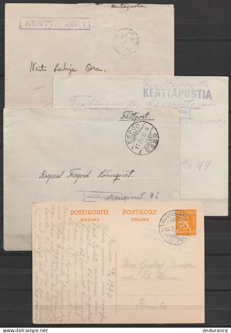 Finlande - 30 Lettres & Carte Poste Militaire - Postisiirtokonttori Bureaux De Campagne Divers - 1939-43 (Feldpost) - Militari