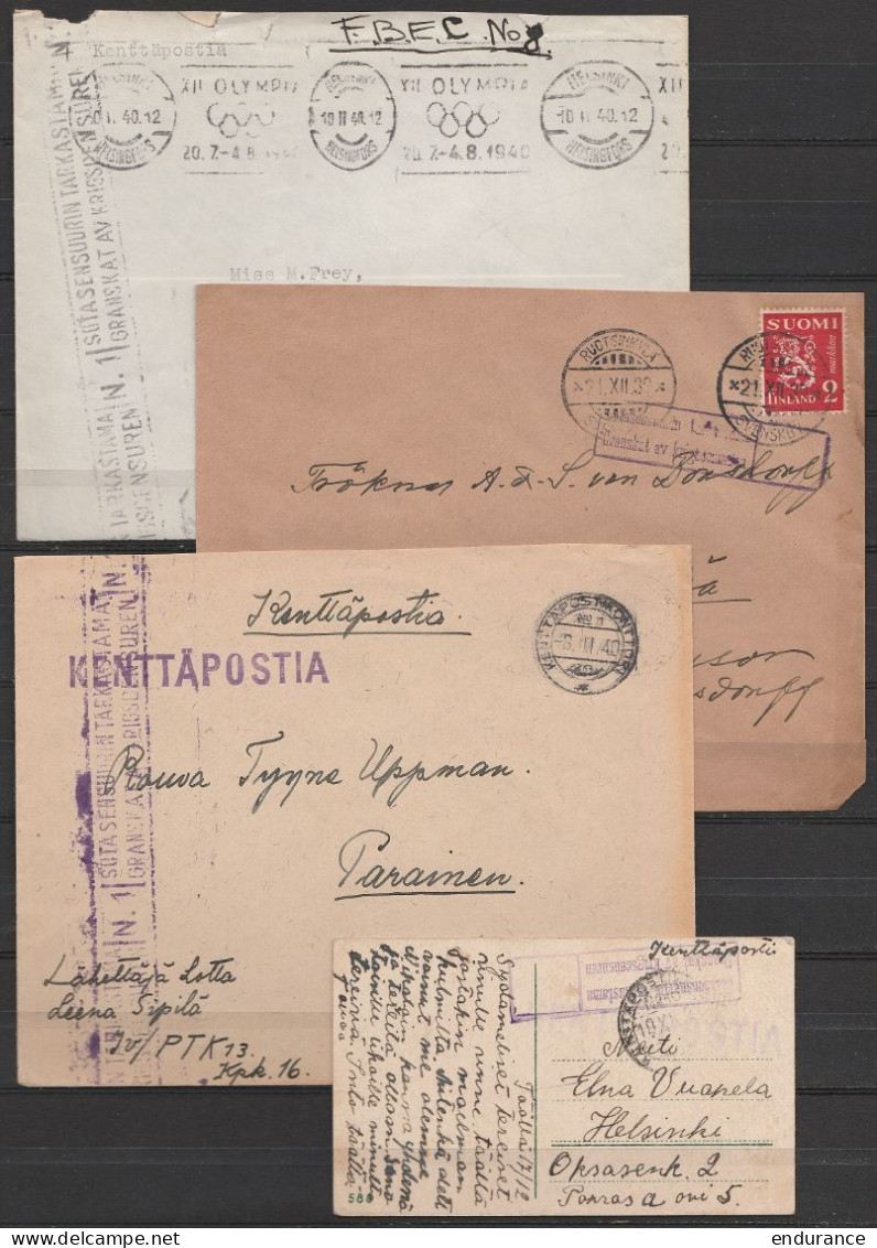 Finlande - 30 Lettres & Carte Poste Militaire - Postisiirtokonttori Bureaux De Campagne Divers - 1939-43 (Feldpost) - Militaires