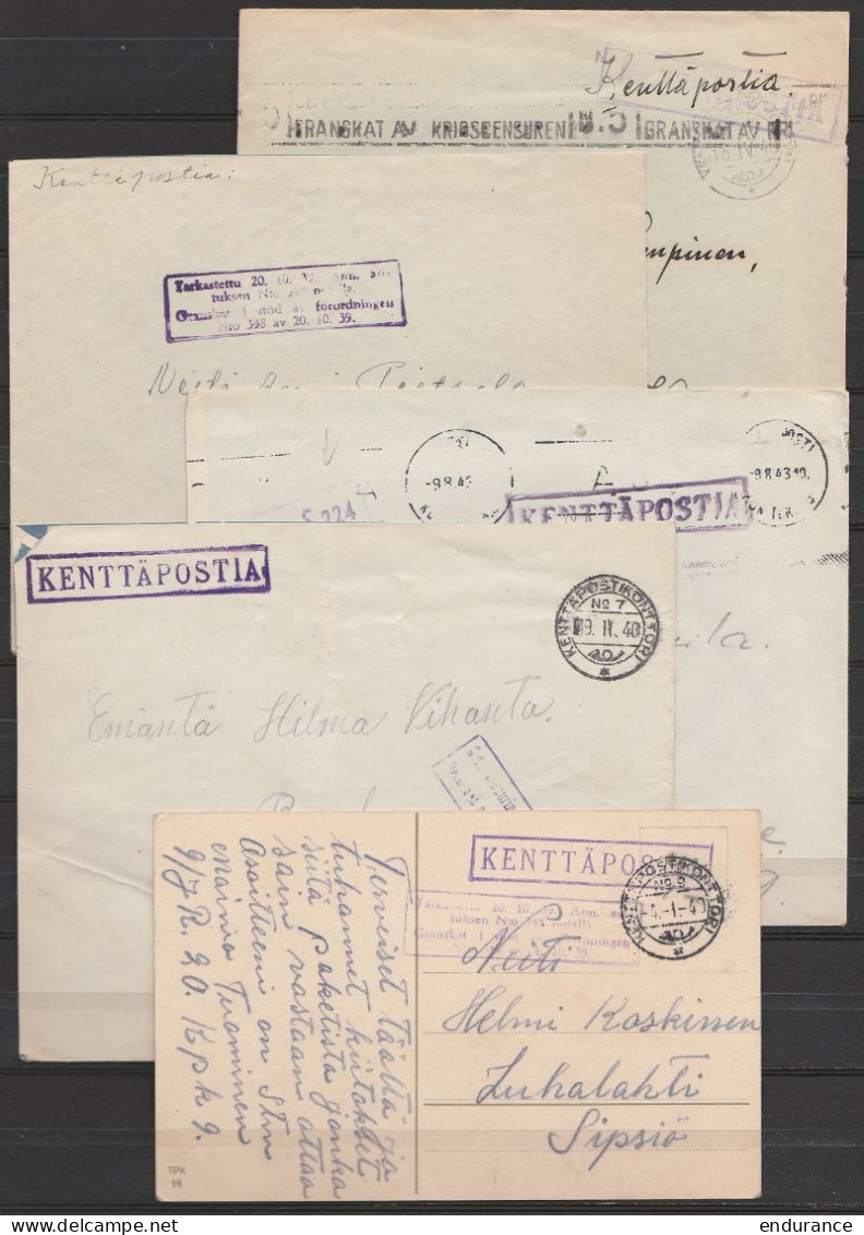 Finlande - 30 Lettres & Carte Poste Militaire - Postisiirtokonttori Bureaux De Campagne Divers - 1939-43 (Feldpost) - Militärmarken