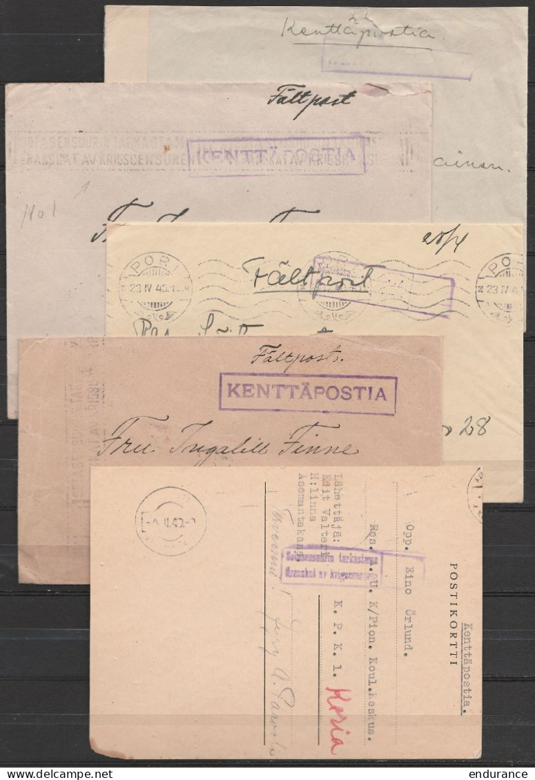 Finlande - 30 lettres & carte Poste militaire - postisiirtokonttori bureaux de campagne divers - 1939-43 (Feldpost)