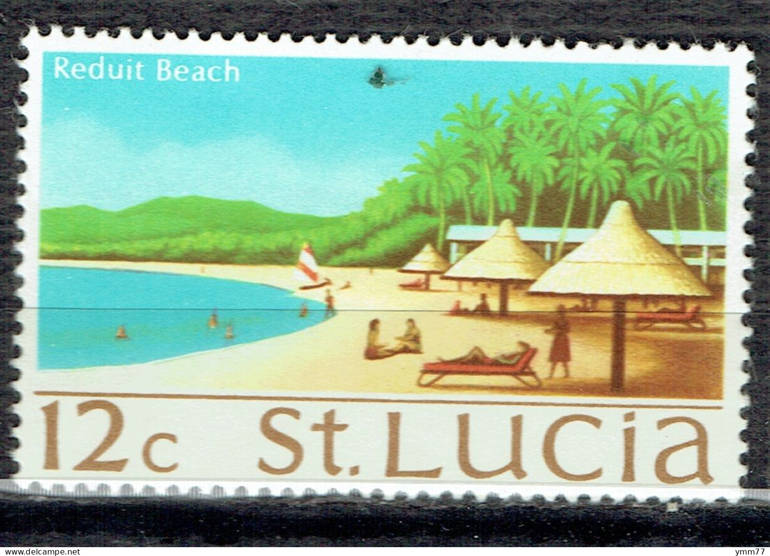 Série Courante. Elizabeth II Et Vues Diverses : Plage - St.Lucia (...-1978)