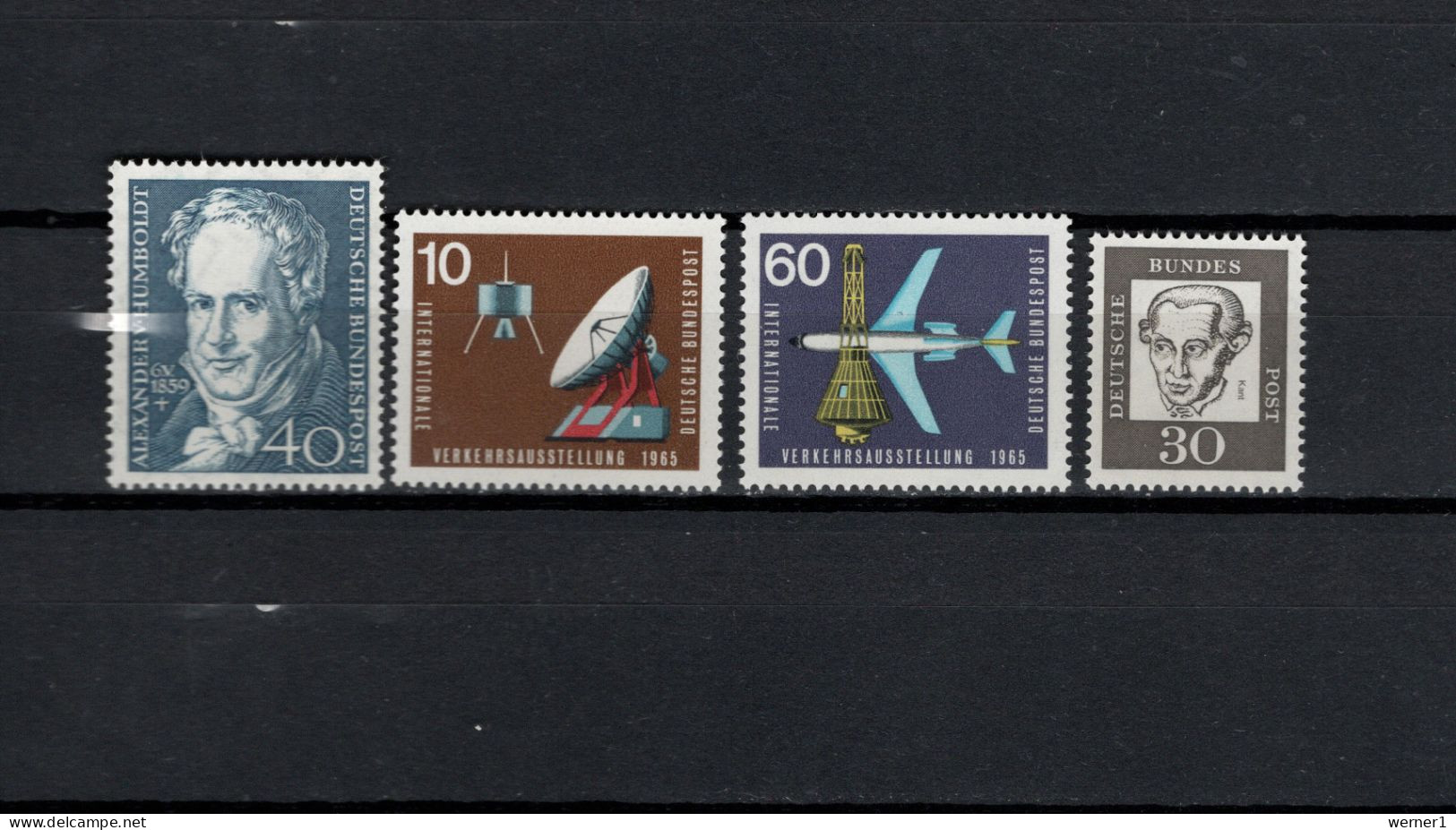 Germany 1959/1965 Space, Alexander Von Humboldt, Imanuel Kant, Satellites Etc. 4 Stamps MNH - Europa